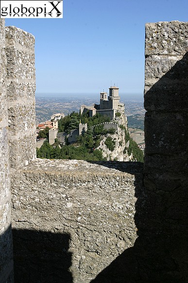 San Marino - View from 'La Cesta' towards the Rocca