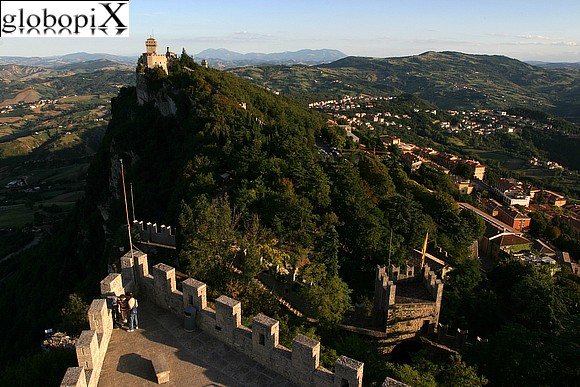 San Marino - View from the Rocca towards the Cesta