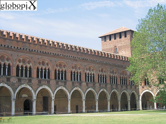 Pavia - The courtyard of Castello Visconteo