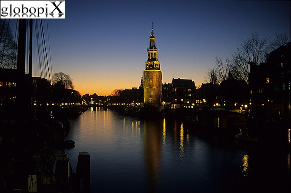 Montelbaanstoren al tramonto