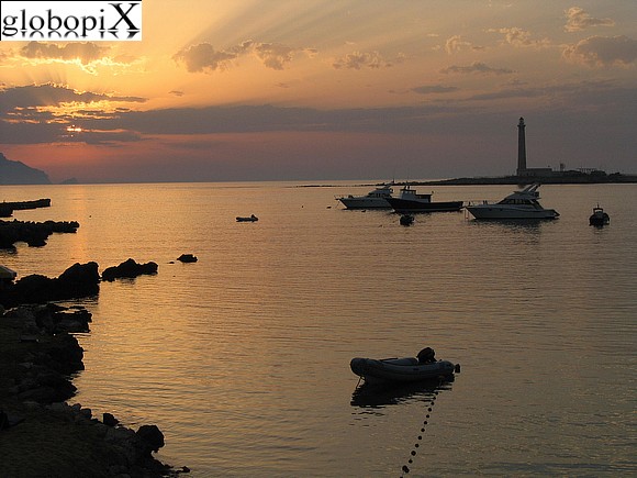 Isole Egadi - The lighthouse of Punta Sottile at sunset.