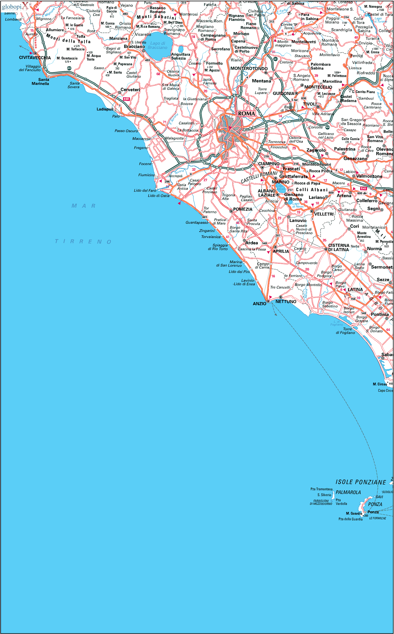 Cartina Stradale Roma Lazio Mappa Roma Lazio Stradario