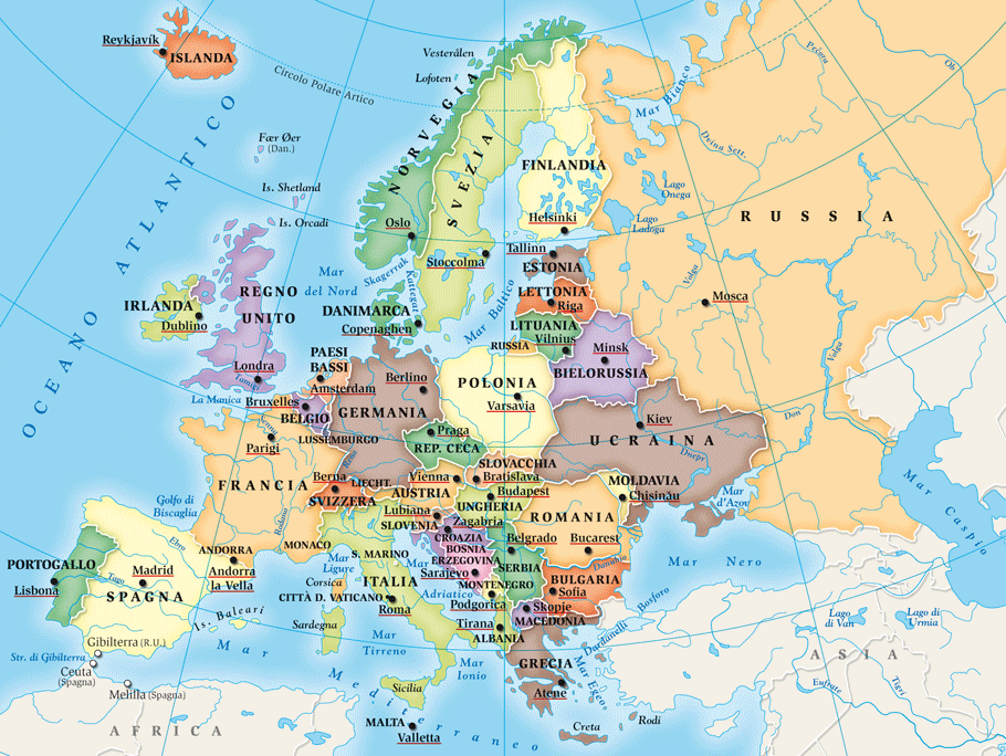 CARTINA EUROPA Mappa Europa