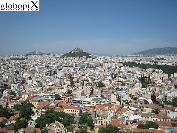 Atene - Vista dall'Acropoli - Collina del Licabetto
