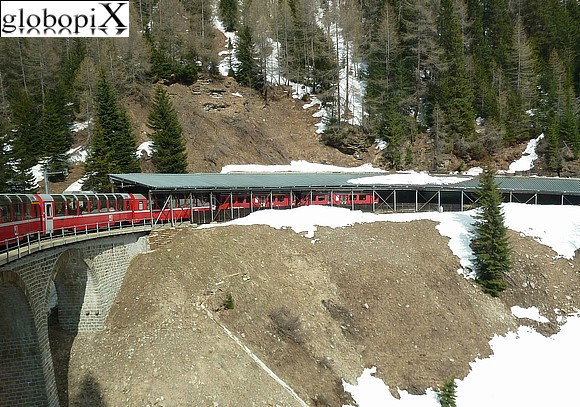 Trenino Rosso - Bernina Express su un ponte